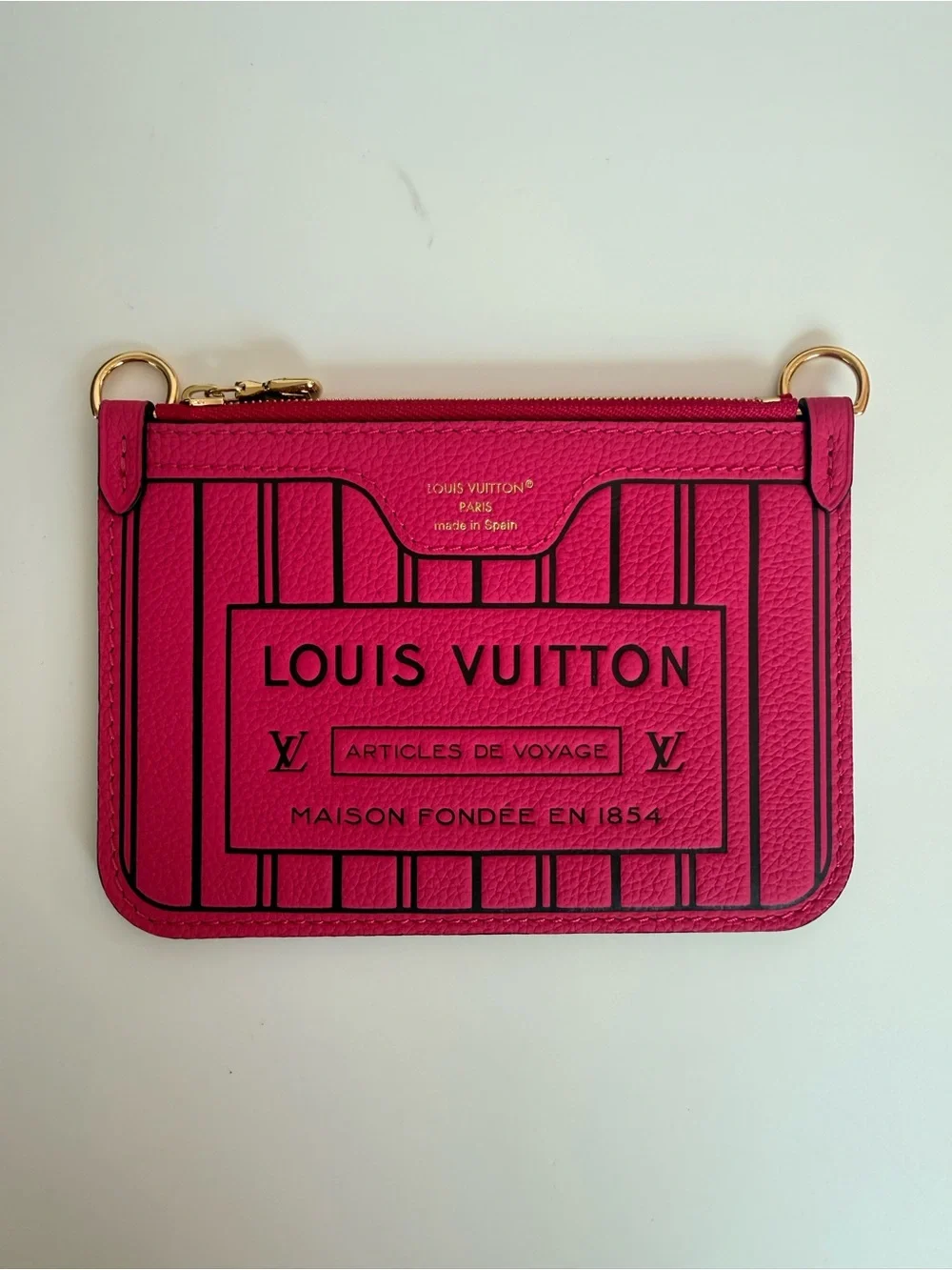 Louis Vuitton Neverfull BB Inside Out Pouch Pink Leather Monogram Interior